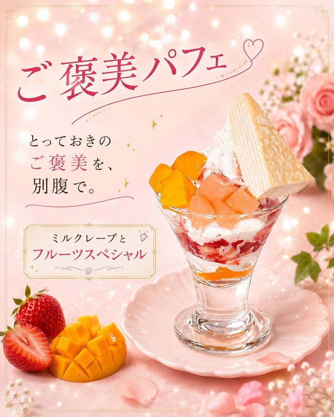 ミルクレープとフルーツスペシャル