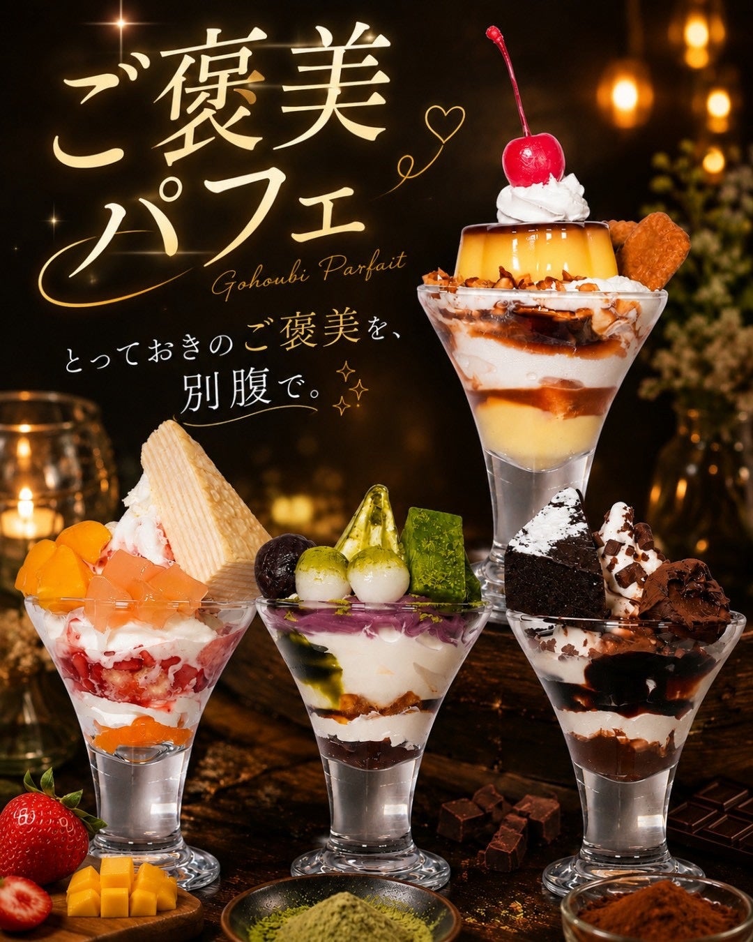 ご褒美パフェ4種のイメージ