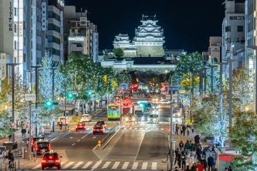 大手前通りイルミネーション（姫路駅から見た様子）